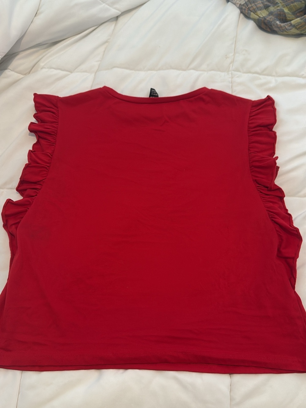 SHEIN Red Ruffle Sleeve Tank Top - Picture 2 of 4